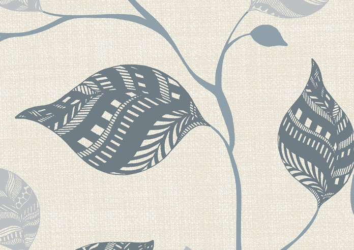 Tribal Leaves, Jean Blue - Twist&Fit Roller Blind - Image 6